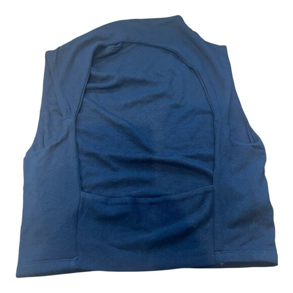 Naked Wardrobe Cropped Sleeveless Black Top Medium Open Back Athleisure Lounge - Picture 3 of 7